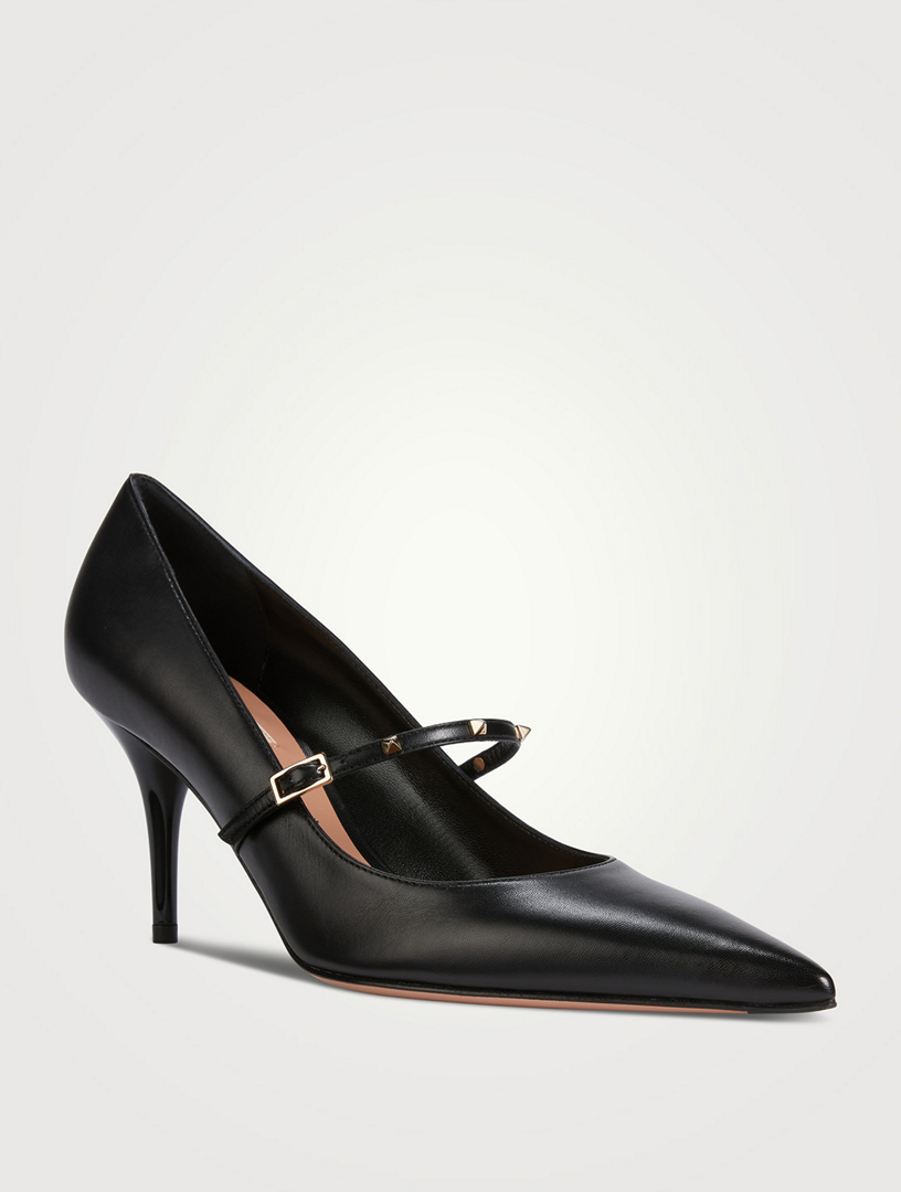 VALENTINO GARAVANI Rockstud Wispy Leather Mary Jane Pumps