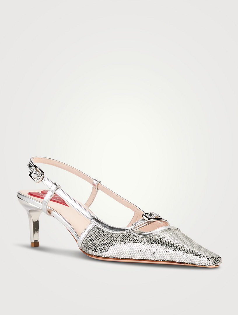 Viv' Canard Sequin Slingback Pumps