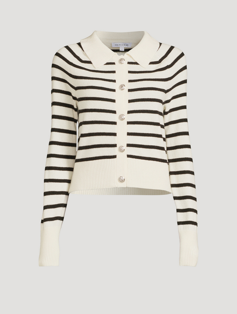 Cheshire Cashmere Cardigan Striped Print