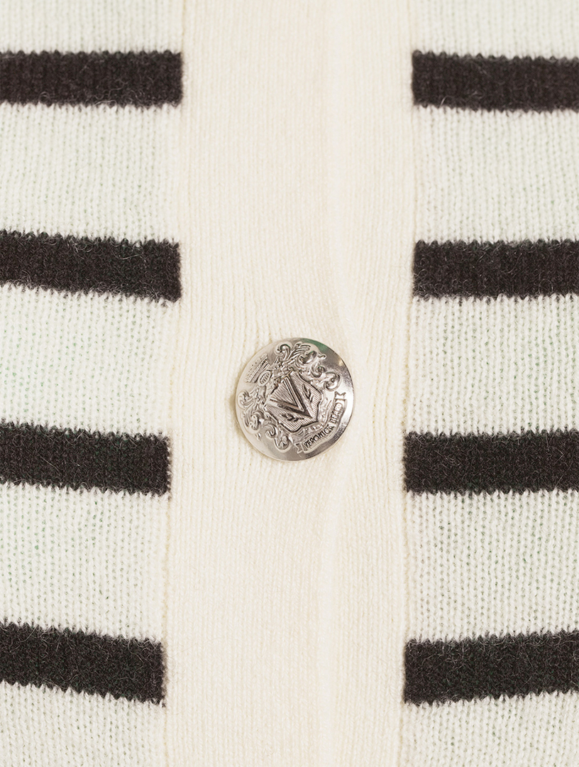 Cheshire Cashmere Cardigan Striped Print
