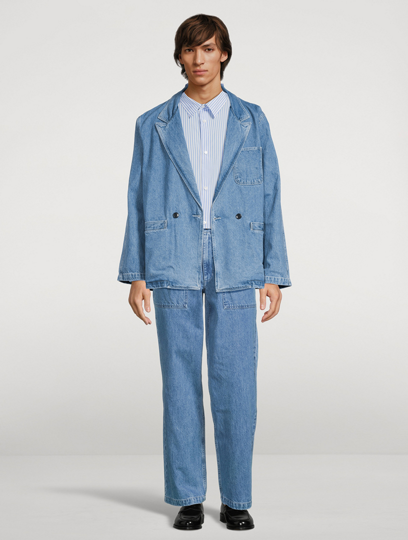 NOAH Double-Breasted Denim Jacket | Holt Renfrew