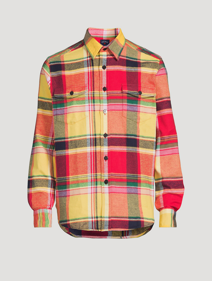 Heavyweight Flannel Shirt In Bright Plaid Print