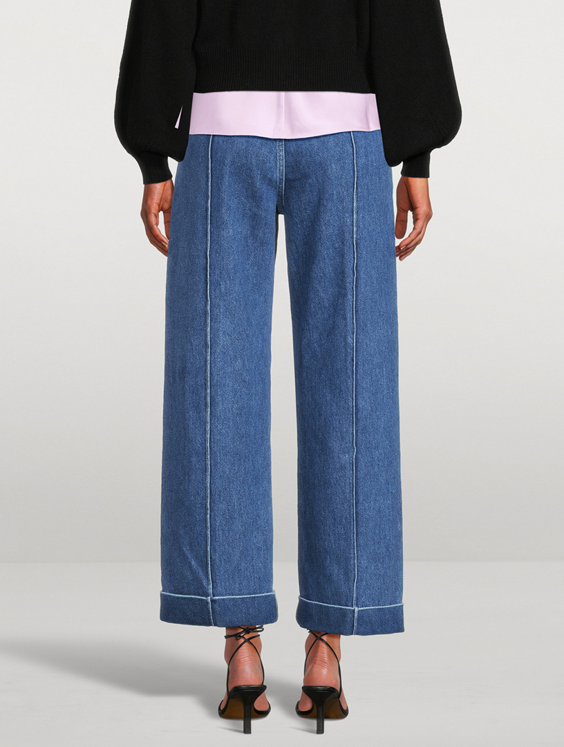 70s Cuffed Straight-Leg Jeans
