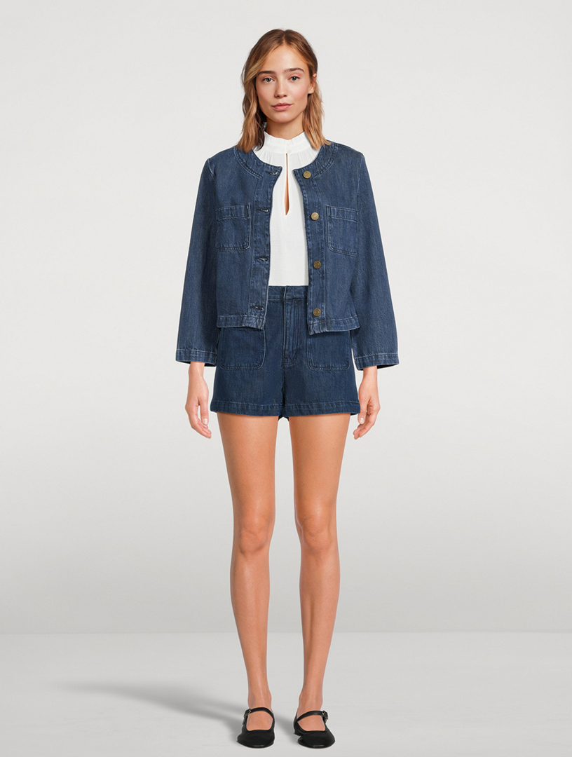 Denim Trouser Shorts