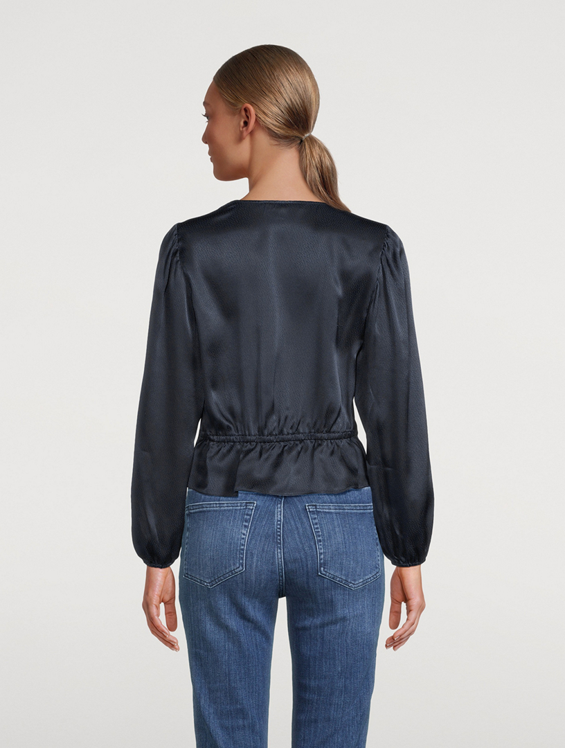 Silk Drawstring Blouse