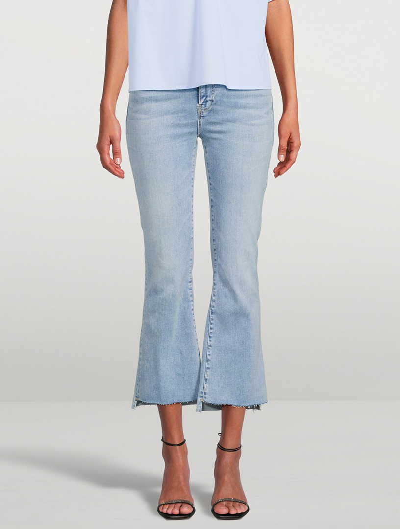 Le Crop Mini Bootcut Jeans With Step Fray