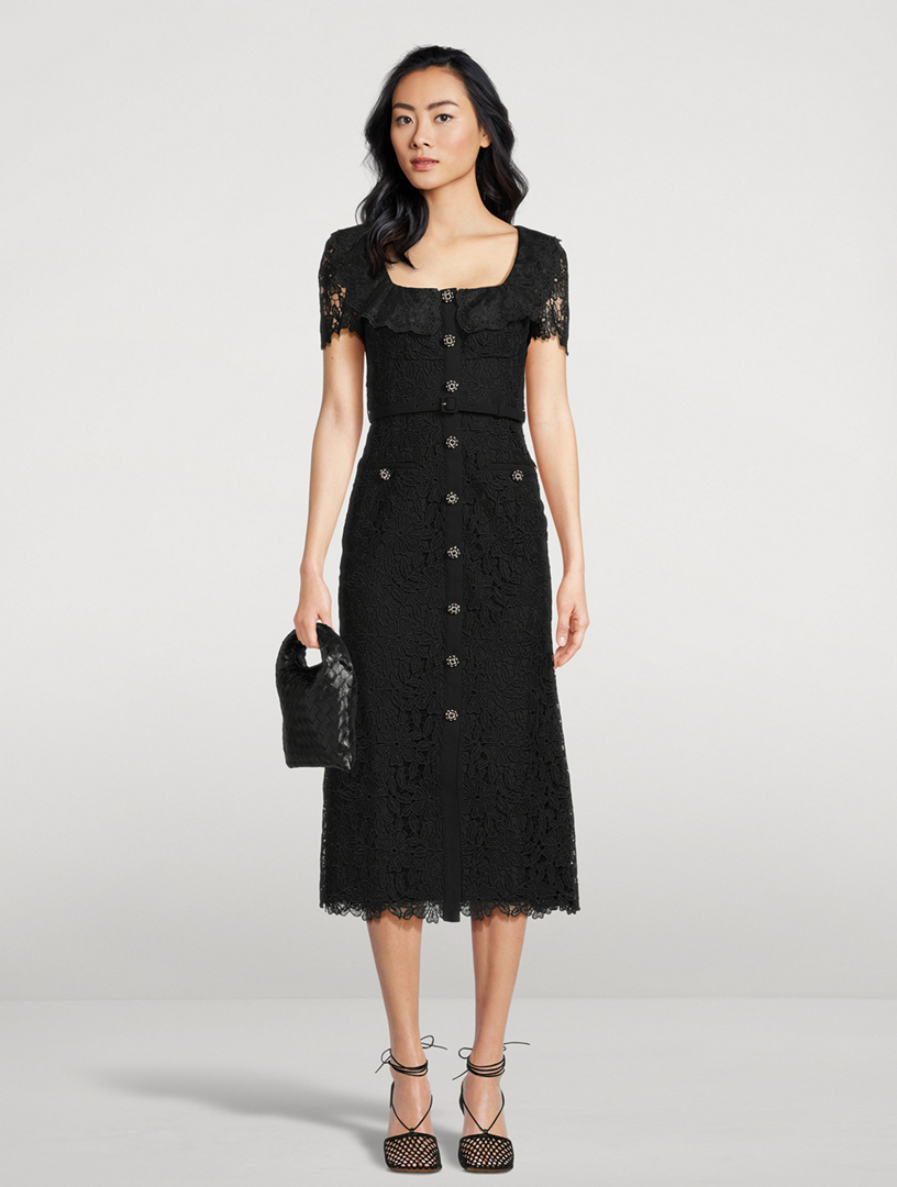 Guipure Lace Midi Dress