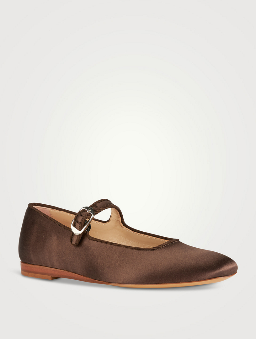 Satin Mary Jane Ballet Flats