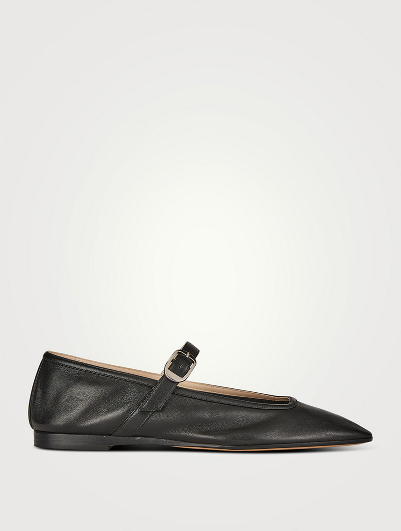 FS- Fiona black leather with gold Ballet Flats – Frankel's Designer Shoes