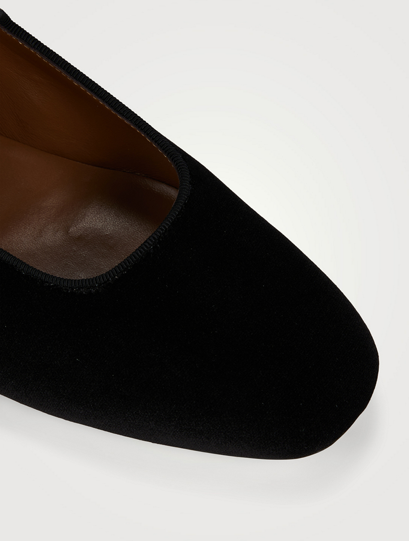 Velvet Mary Jane Ballet Flats