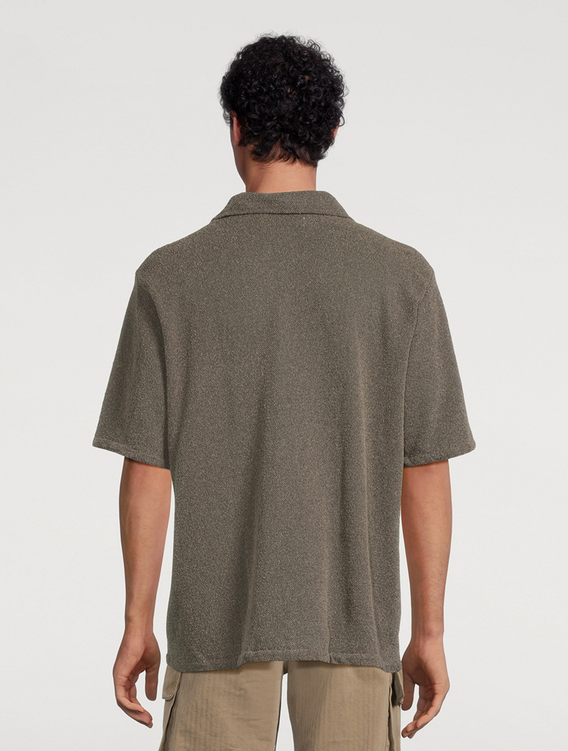 Boucle Short-Sleeve Boxy Shirt