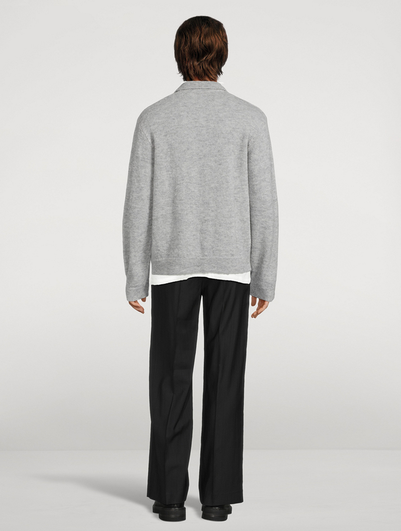 OUR LEGACY Fuzzy Alpaca Polo Cardigan | Holt Renfrew