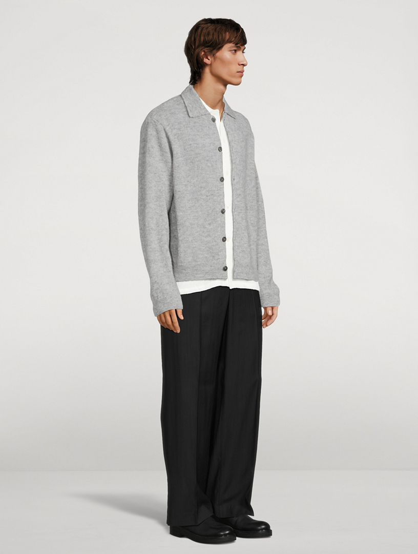 OUR LEGACY Fuzzy Alpaca Polo Cardigan | Holt Renfrew
