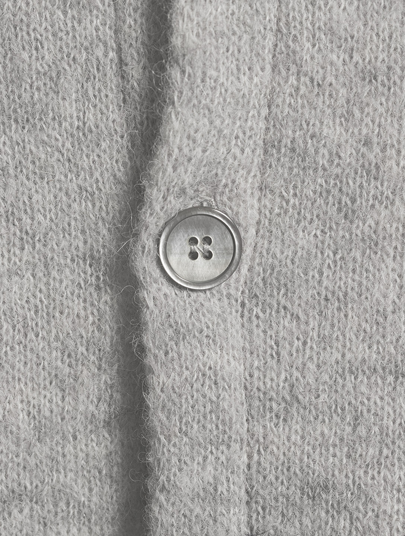 Fuzzy Alpaca Polo Cardigan