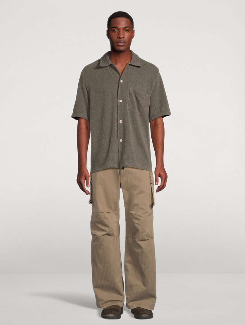パンツ Our Legacy MOUNT CARGO Olive Herringbone Our Legacy - Mount Cargo Uniform Olive Herringbone