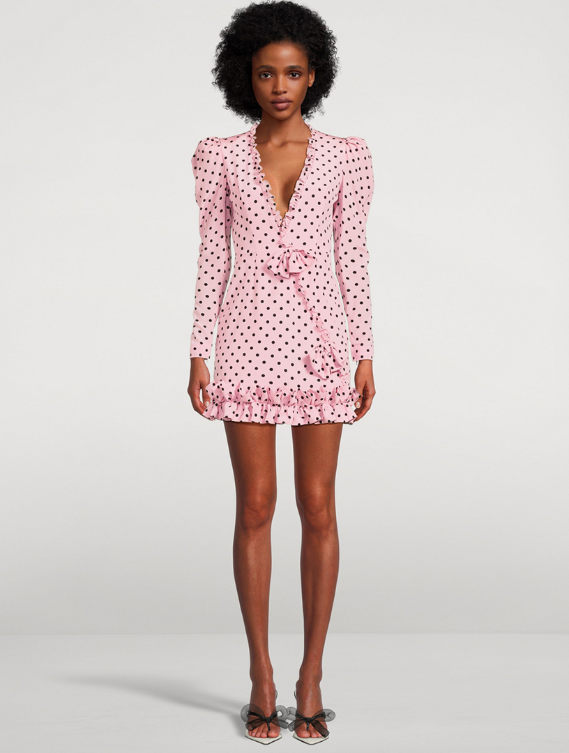 alessandra rich pink polka dot dress Pink polka dot dress outfit