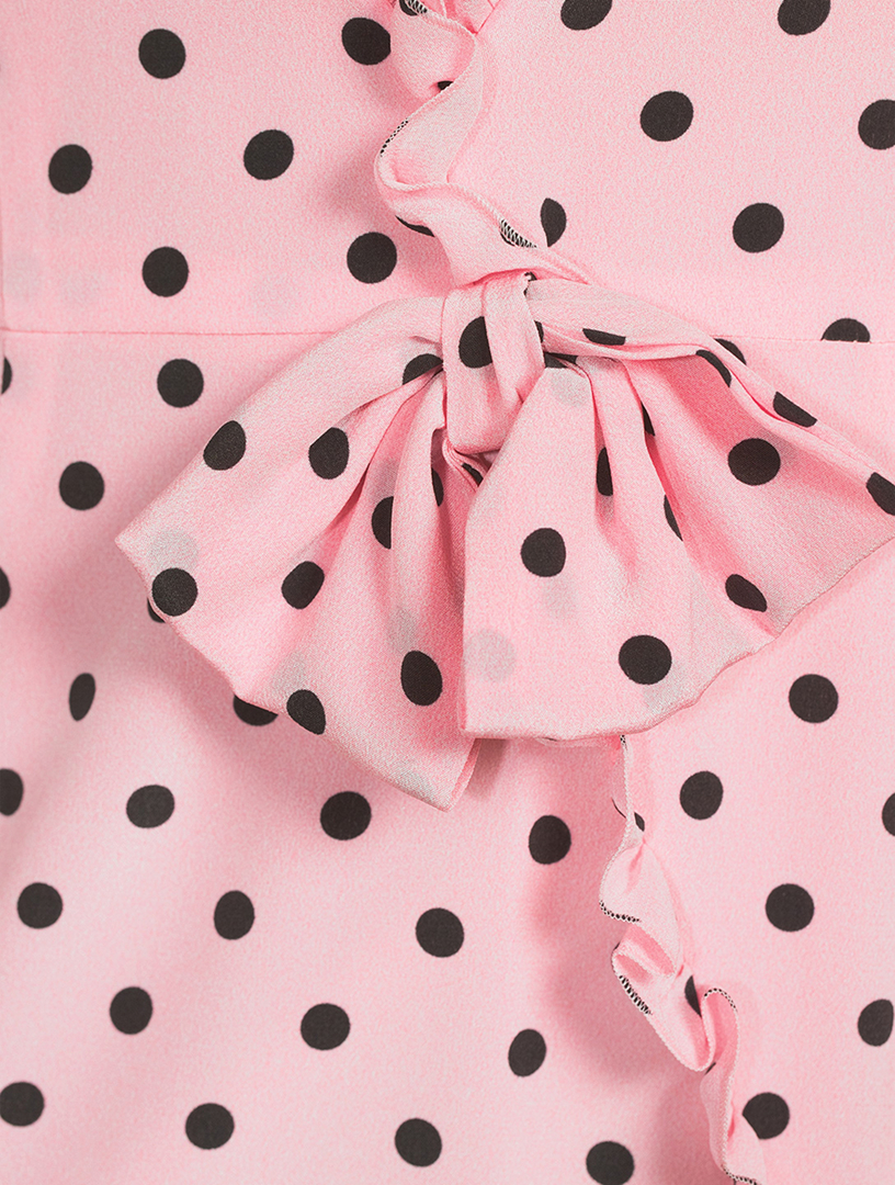 ALESSANDRA RICH Silk Mini Dress In Polka Dot Print | Holt Renfrew