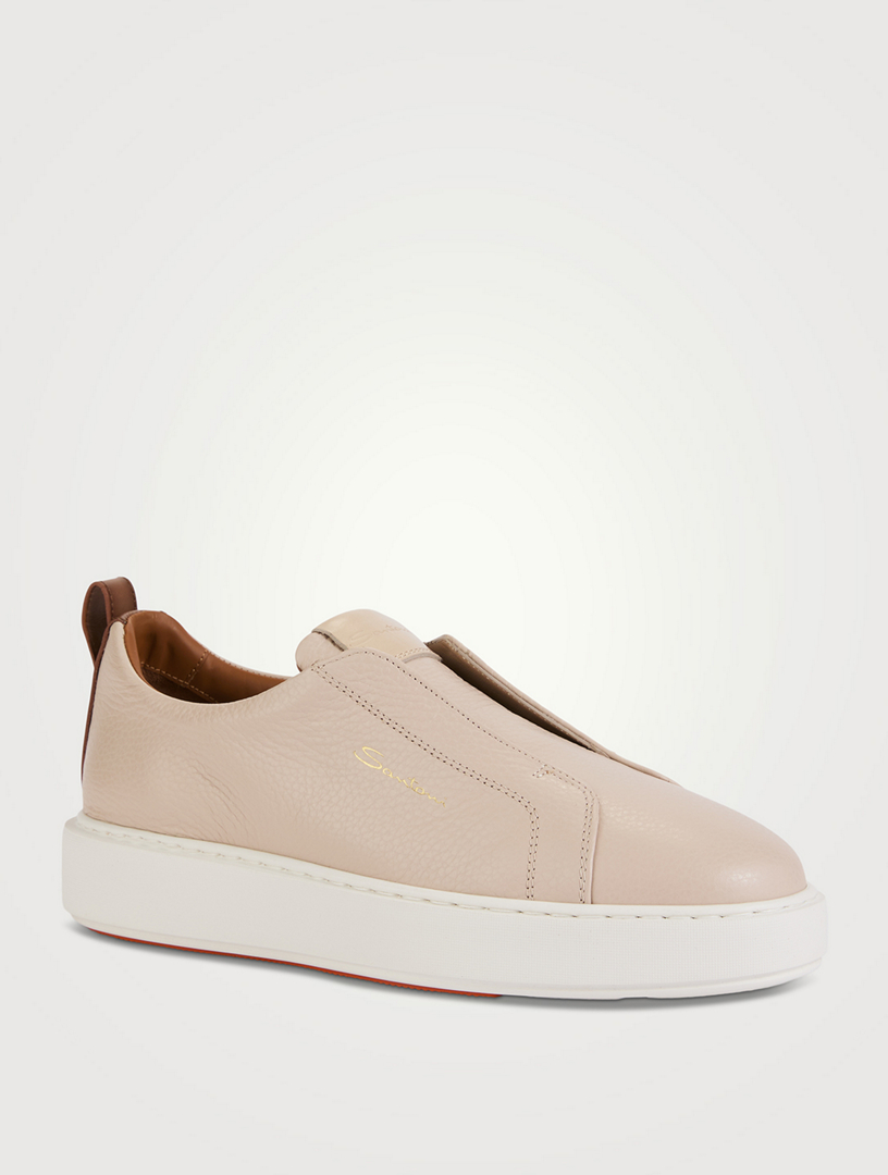 Leather Slip-On Sneakers