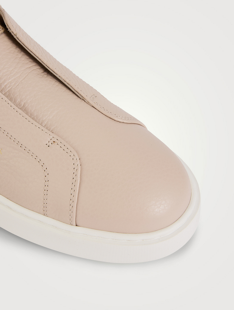 Leather Slip-On Sneakers