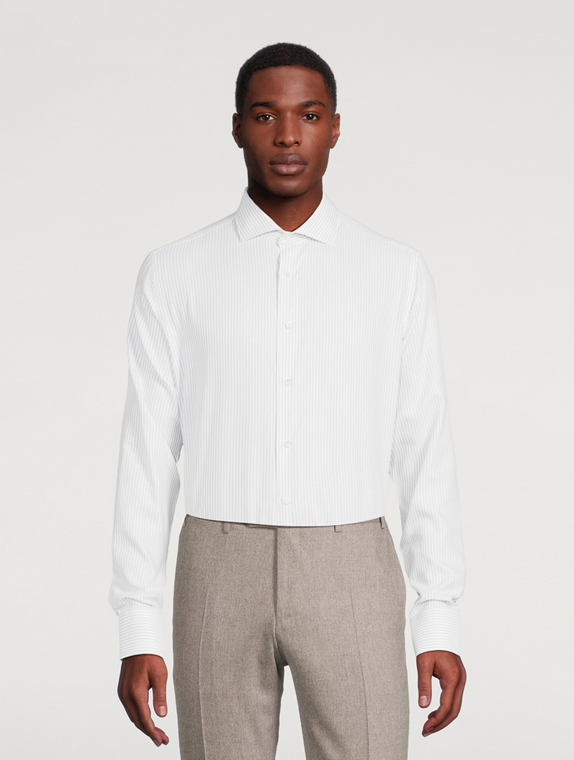 Cotton Textured Dress Shirt