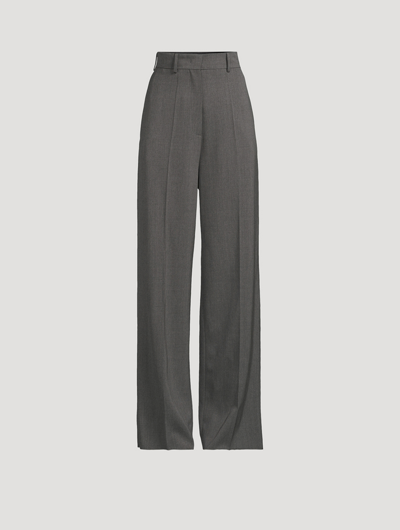 Stretch Wool Wide-Leg Trousers