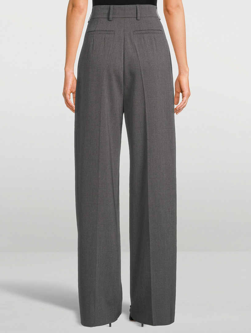 Stretch Wool Wide-Leg Trousers