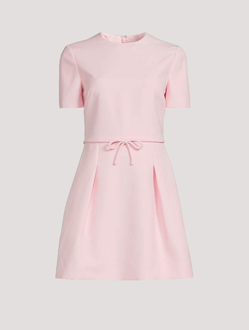 Bow-Trimmed Crêpe Couture Mini Dress