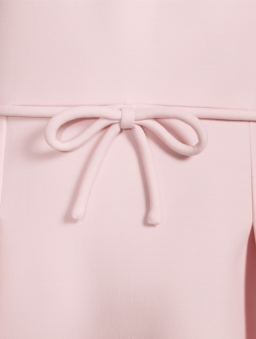 Bow-Trimmed Crêpe Couture Mini Dress