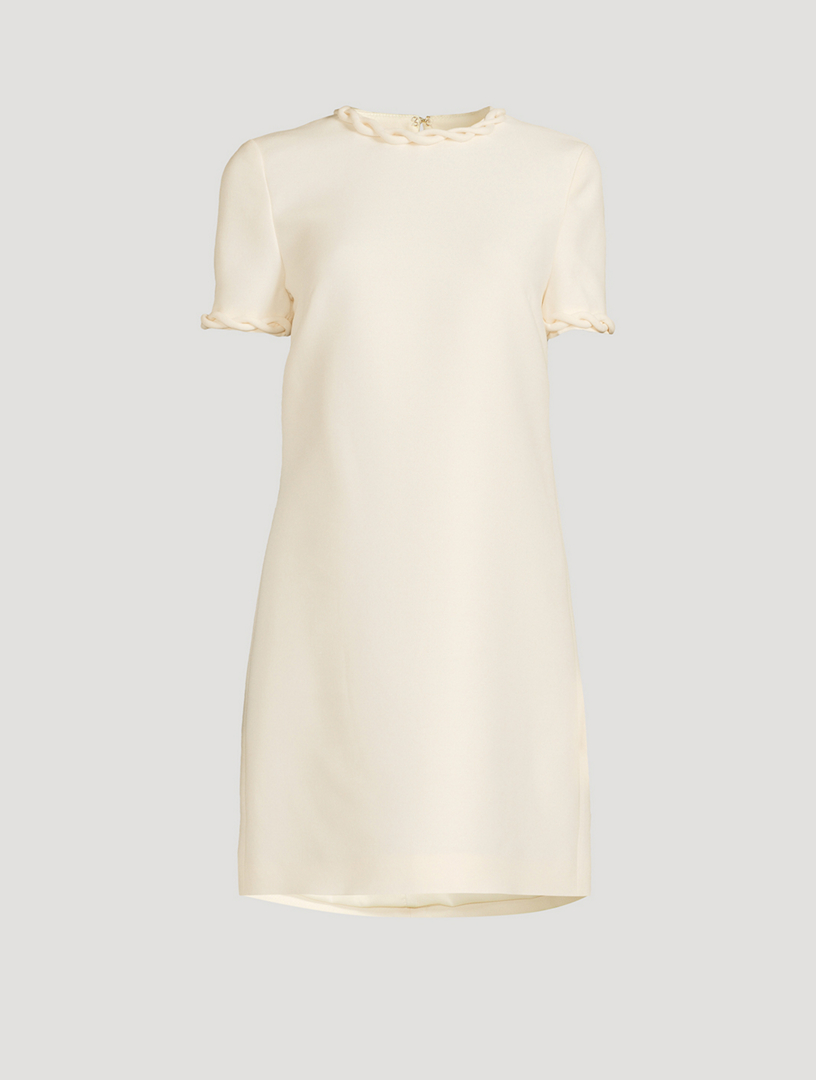 Wool And Silk Short-Sleeve Mini Dress