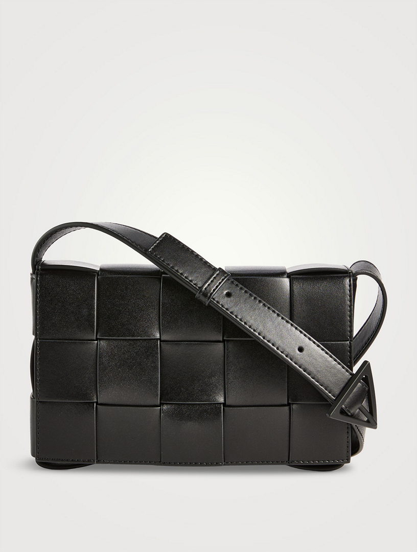 Cassette Medium Intreccio Leather Crossbody Bag