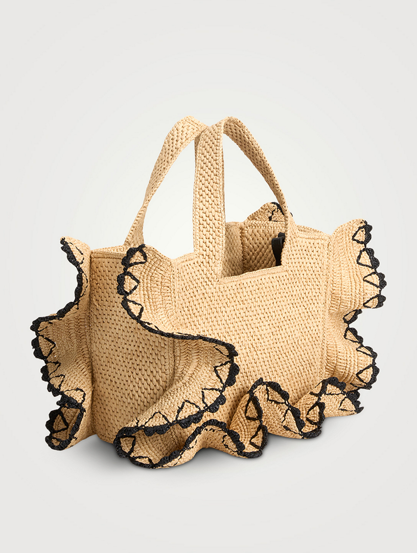 【関税&送料込】Loewe Loewe Paulas Ibiza Borsa A Mano Font T LOEWE Loewe x Paula's Ibiza Mini Loewe Font Raffia Tote Bag