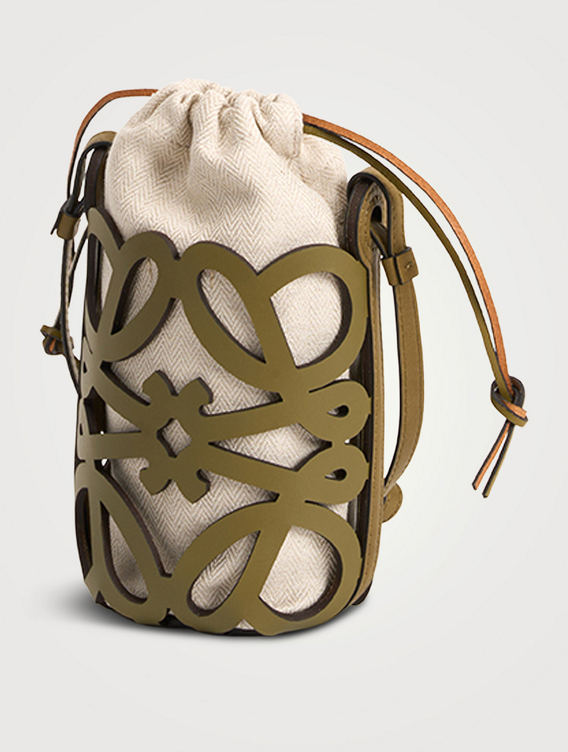 LOEWE Loewe x Paula's Ibiza Anagram Cut-Out Leather And Canvas