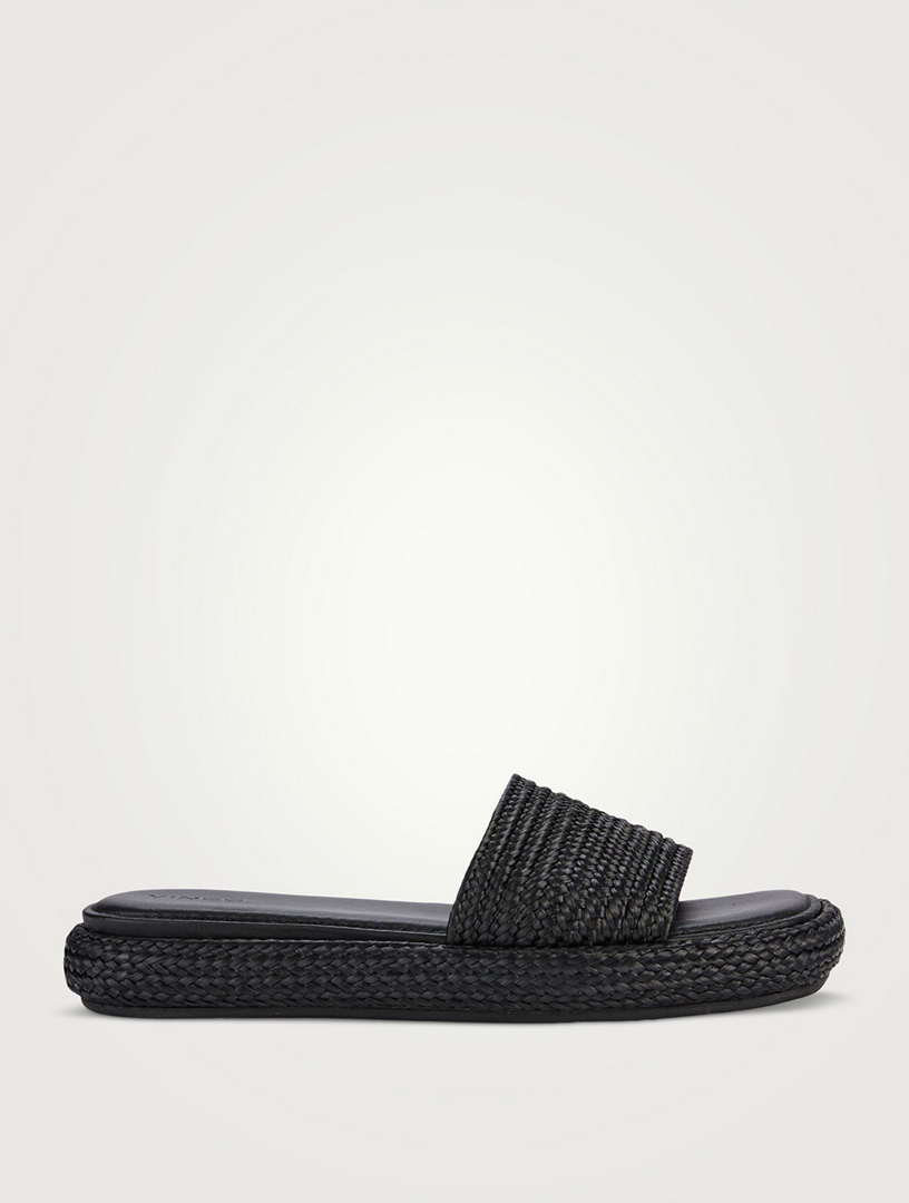 VINCE Eva Raffia Slide Sandals | Holt Renfrew