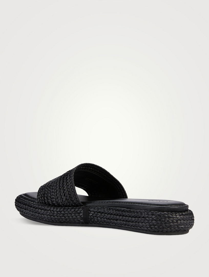 VINCE Eva Raffia Slide Sandals | Holt Renfrew