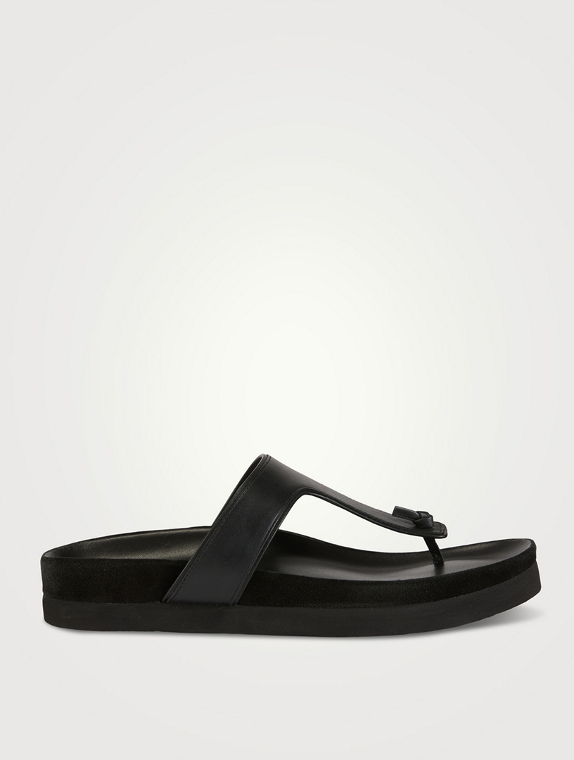Frankie Leather Thong Slide Sandals