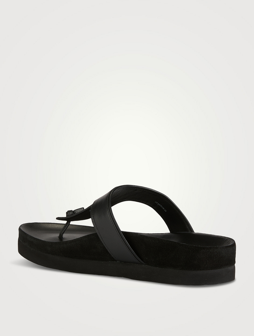 Frankie Leather Thong Slide Sandals