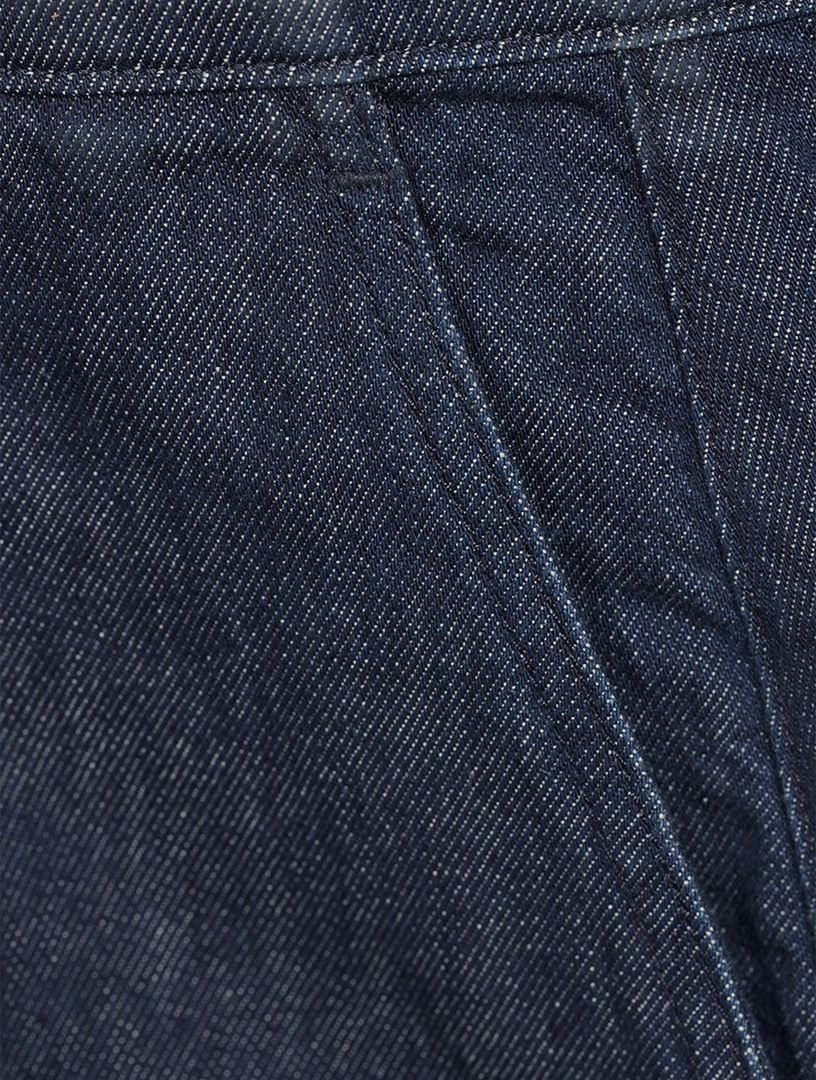 Pleated Wide-Leg Jeans