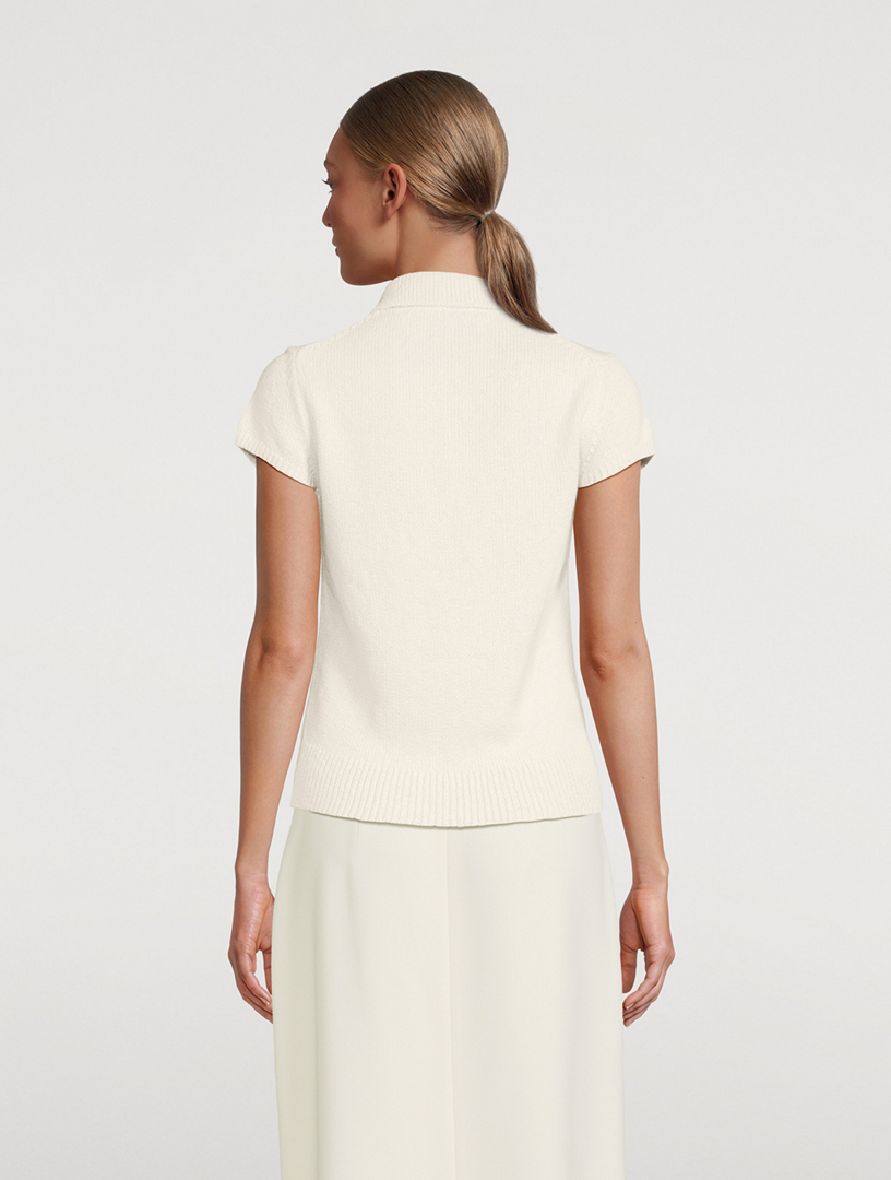 Cotton-Wool Bouclé Polo Shirt