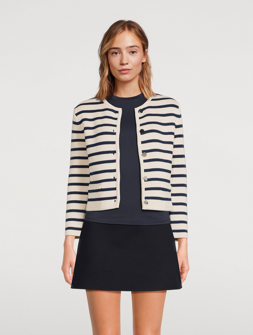 Stripe Jacquard Knit Jacket