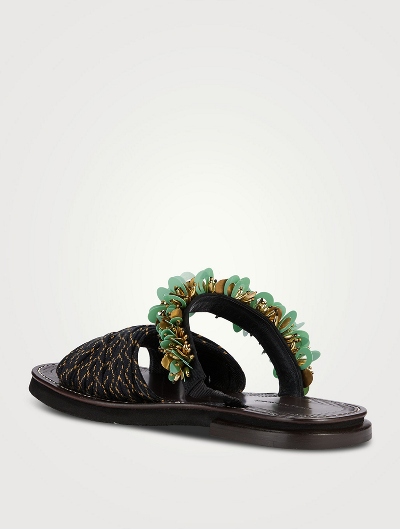 DRIES VAN NOTEN Embellished Leather Sandals | Holt Renfrew