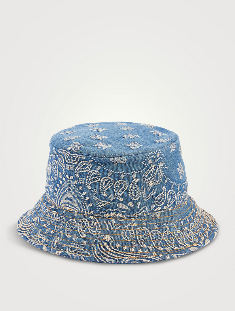帽子 AMIRI 24AW Paisley Bucket Hat AMIRI Blue 'MA' Paisley Jacquard Bucket Hat Amiri