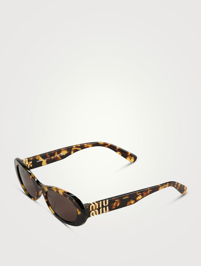 MIU MIU Miu Glimpse Oval Sunglasses | Holt Renfrew