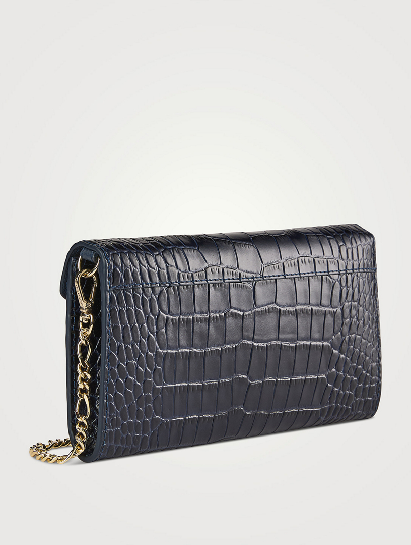 Multrees Croc-Embossed Leather Chain Wallet
