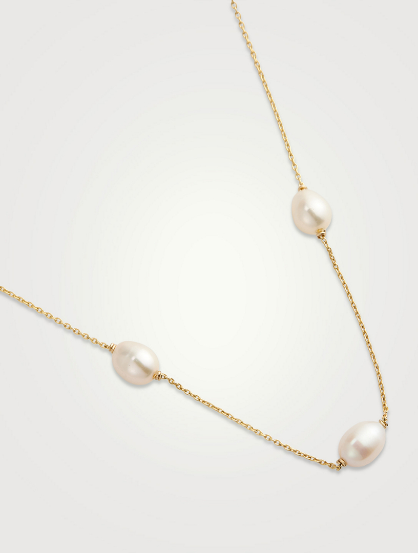 POPPY FINCH 14K Gold Floating Pearl Necklace | Holt Renfrew