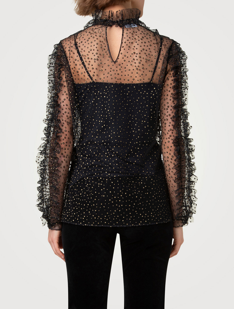 Ruffled Tulle Blouse