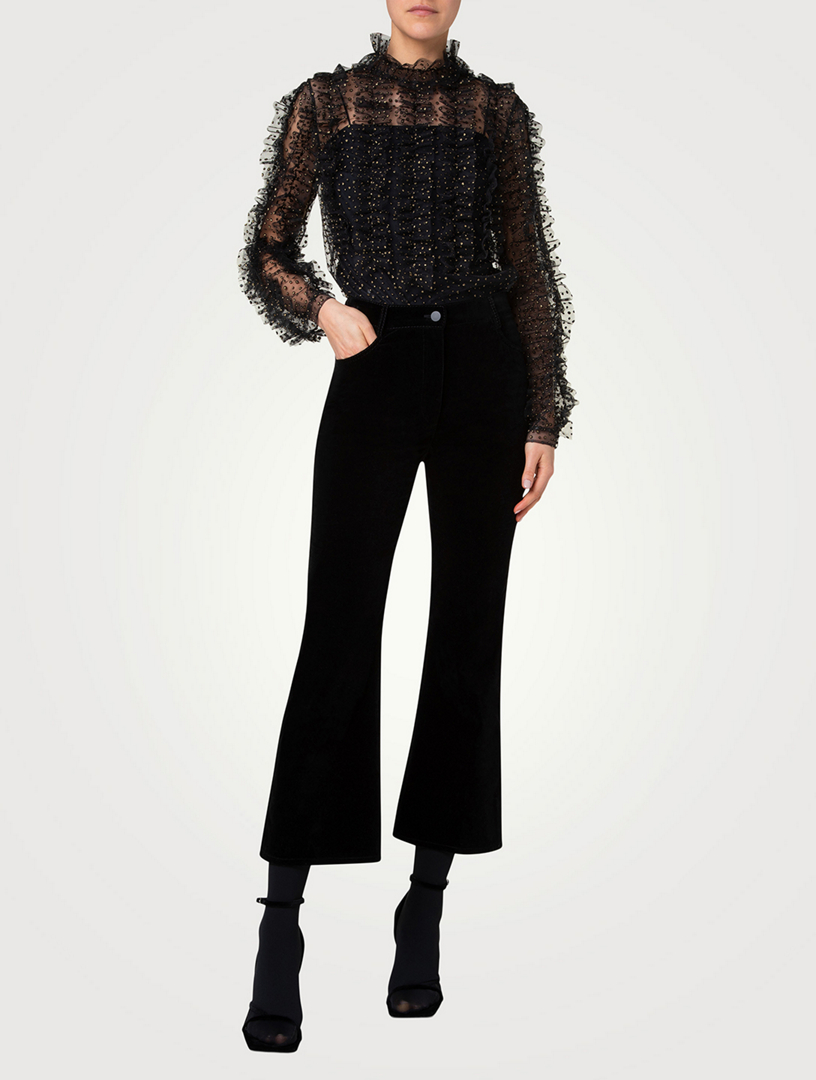 Ruffled Tulle Blouse