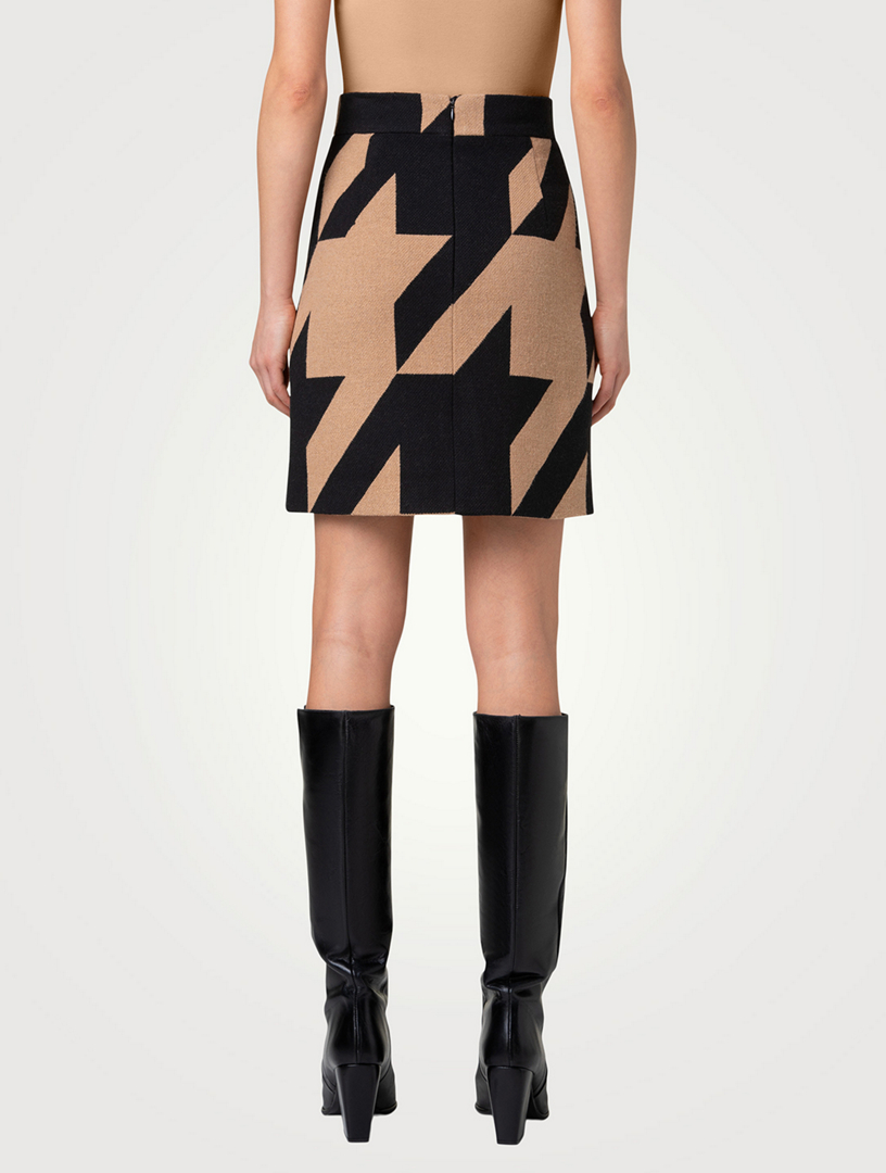 Houndstooth Jacquard Skirt