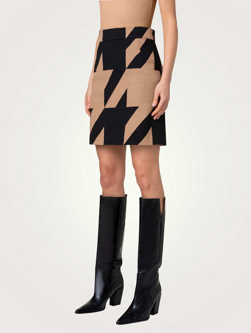Houndstooth Jacquard Skirt
