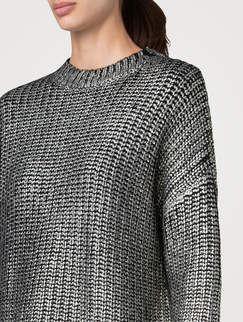 Metallic Wool Cashmere Sweater