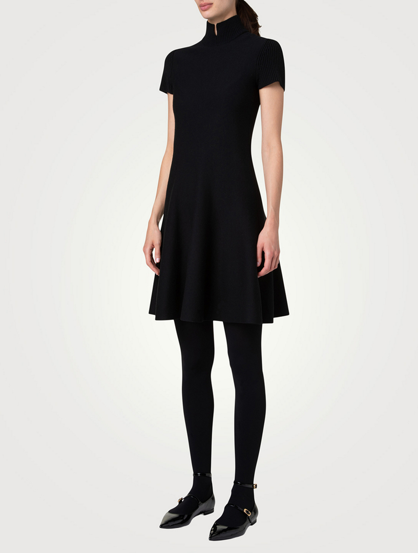 Stretch-Wool Mini Dress